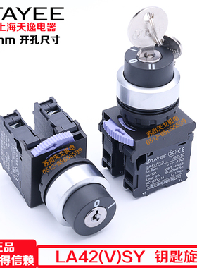 上海天逸 LA42(V)SY2-10/B二位 LA42(V)SY3-20/B三位钥匙自锁旋钮