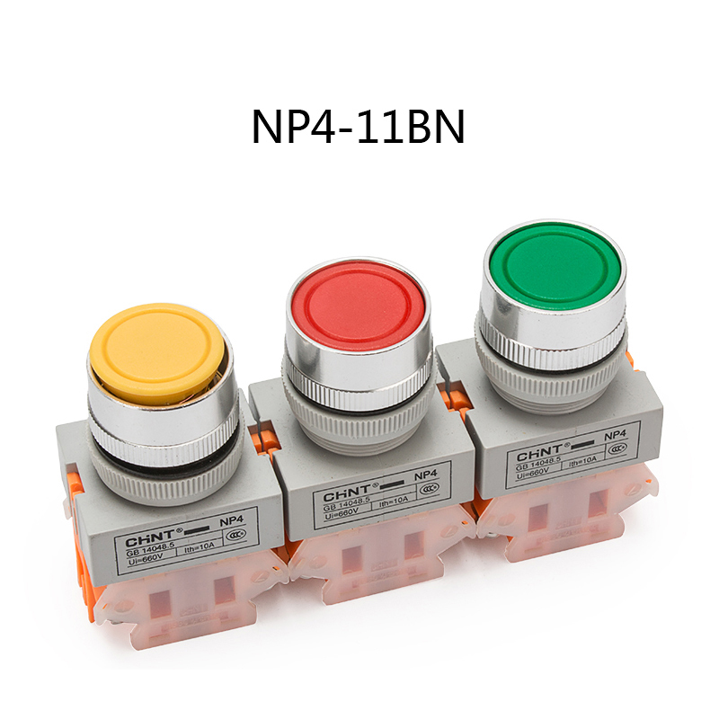正泰 平头按钮 NP4-11BN绿 自复式按钮红色 绿色 黄色 旋钮