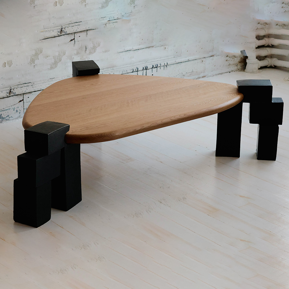 北欧异型造型茶几设计师大小户型客厅实木异形个性椭圆形茶桌