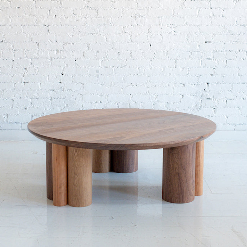 侘寂风简约实木圆形复古家用名宿酒店茶桌组合茶桌洽谈桌边几茶几