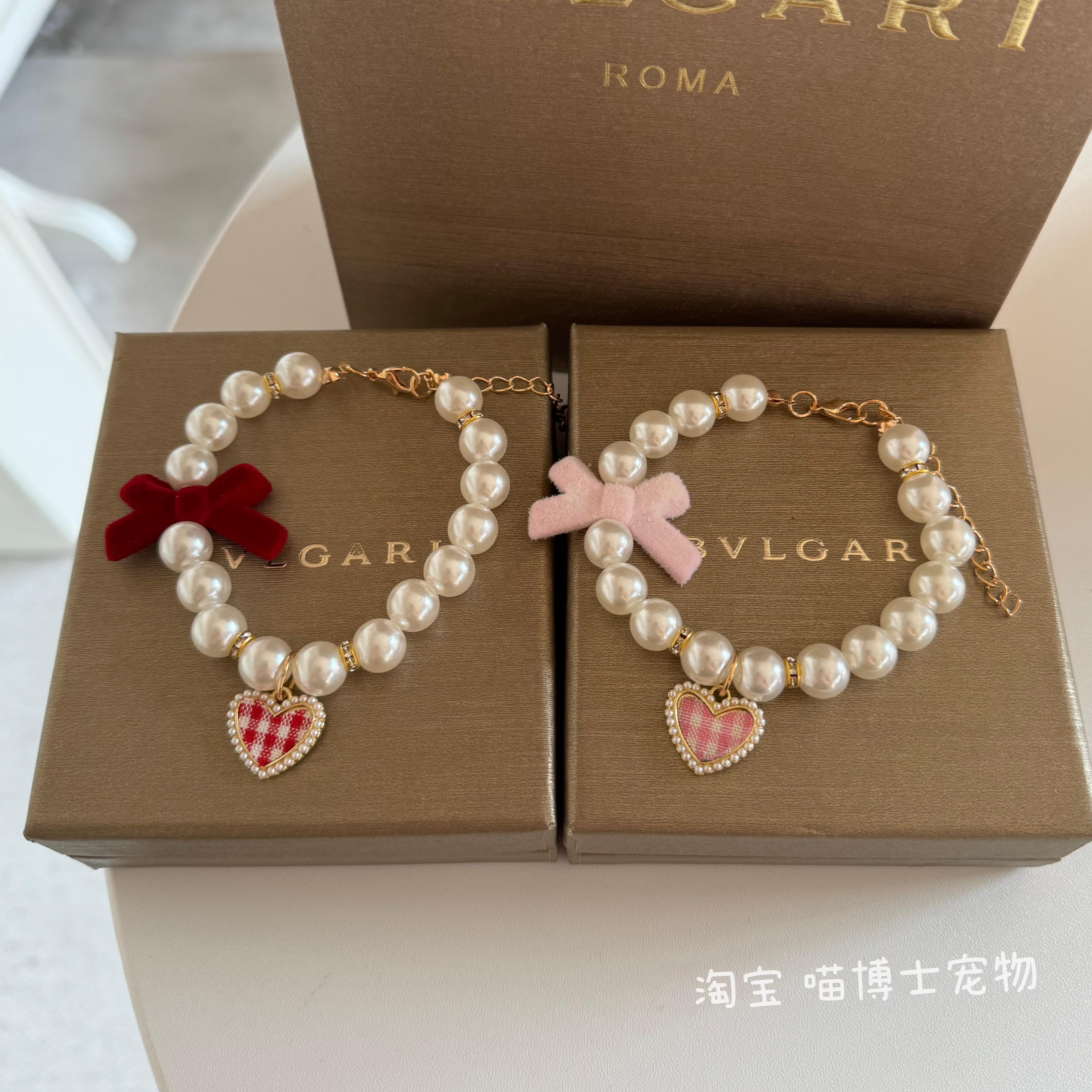 狗狗珍珠项链小型犬比熊可爱