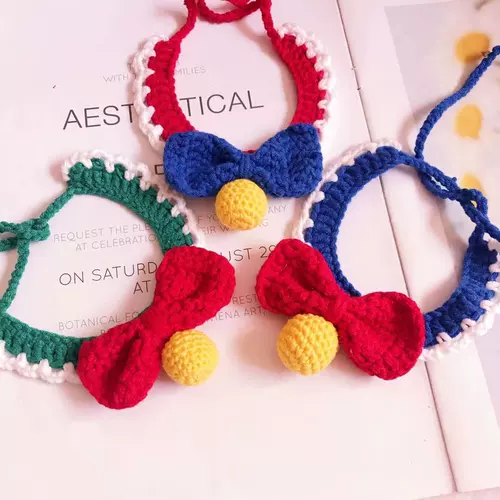 Трикотажный милый чокер, бесшумный колокольчик, ожерелье, шарф, кот, домашний питомец