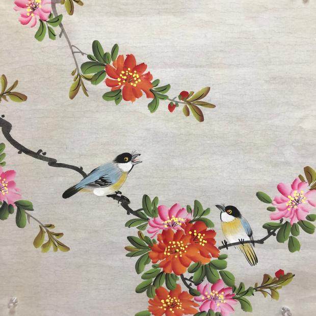 鸟语花香纯手绘写意花鸟国画来财字画三尺斗方客厅办公室