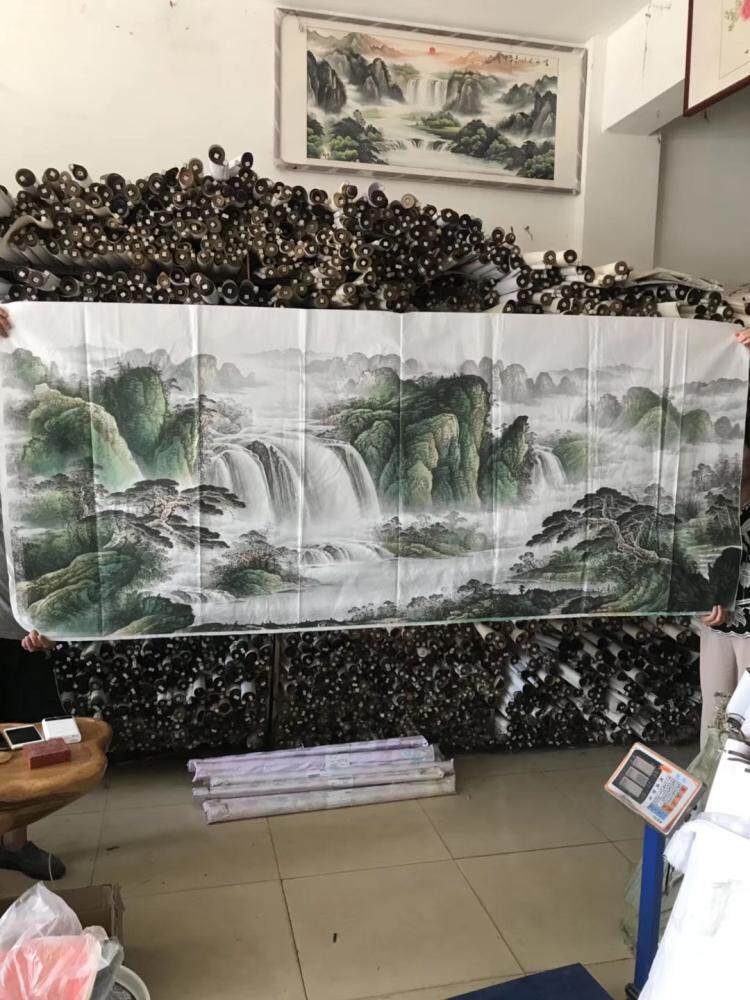 八尺半手绘山水画国画靠山图字画国画