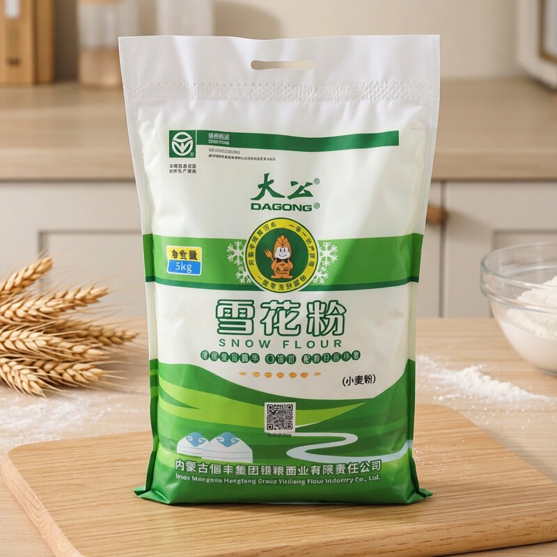 河套大公牌雪花粉5kg内蒙正宗麦芯粉多用途高筋白面粉包饺子面条