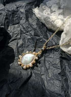 水滴轻奢小众法式复古吊坠项链