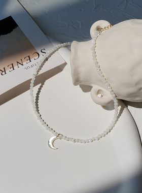 白蝶贝月亮锁骨链女高级轻奢精致