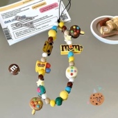 饰链 饰钥匙挂链包包装 原创曲奇饼干mm豆手机链美式 复古挂件ccd装