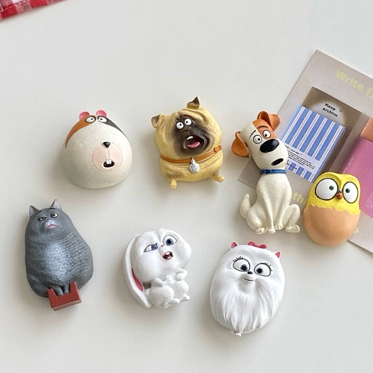 可爱狗狗系列冰箱贴创意歪头修勾小动物磁性贴洞洞板装饰吸铁石