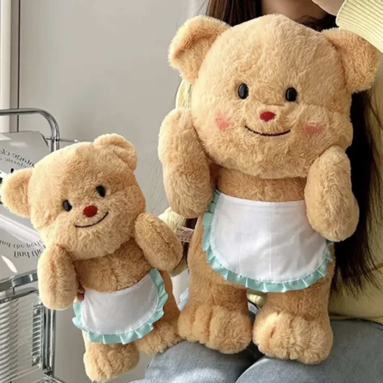 泰国黄油小熊毛绒公仔女孩抱着睡觉可爱呆萌小熊玩偶节日生日礼物