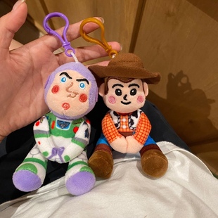 美式复古毛绒巴斯光年公仔挂件卡通胡迪挂饰情侣钥匙扣包包挂件