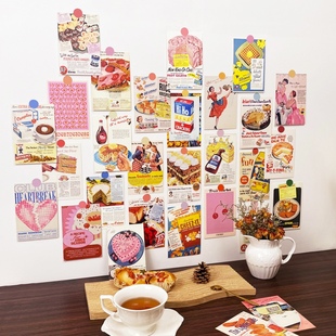 山姆往事美式复古卡片墙贴卧室装饰房间布置门贴纸网红改造卡片