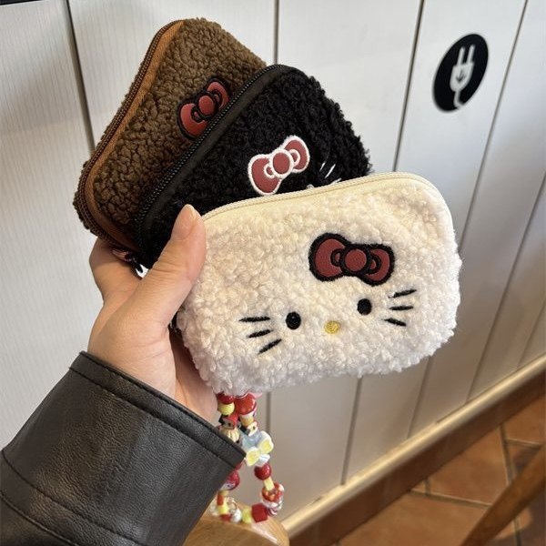 卡通迷你毛绒零钱包挂件创意可爱女生耳机包硬币包学生身份证卡包
