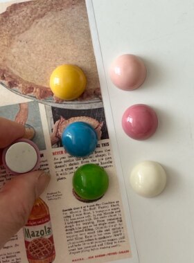 彩色系磁吸贴光面圆形强力磁贴冰箱贴亮色系吸铁石洞洞板白板装饰