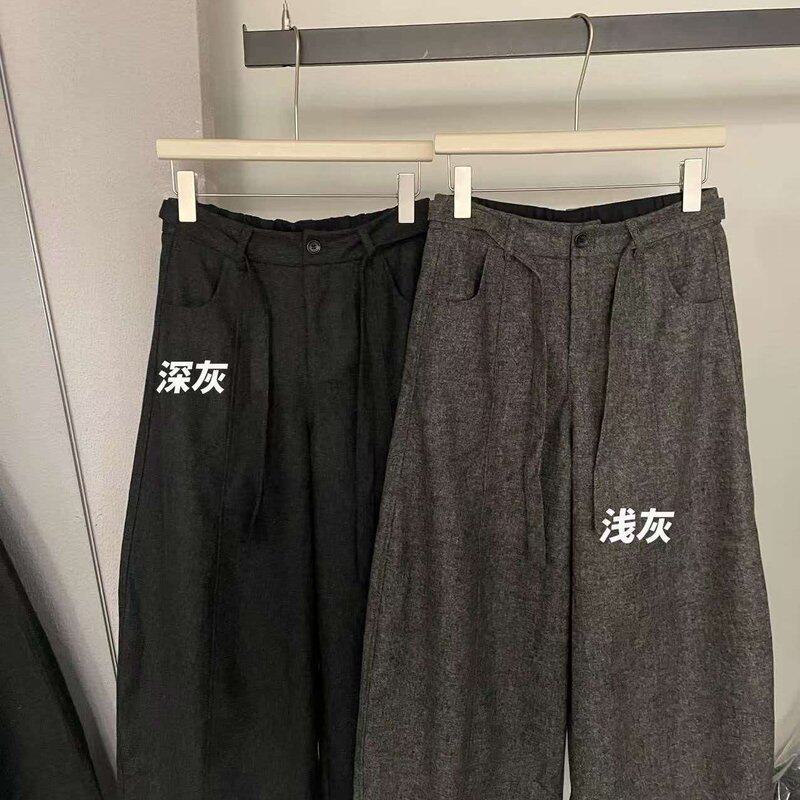 通勤气质风毛呢休闲裤2026秋季新款宽松显瘦百搭直筒八分裤显瘦女
