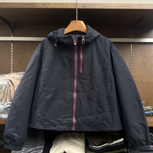 欧货冲锋连帽羽绒服女2026冬季新款双排拉链短款宽松保暖时尚外套