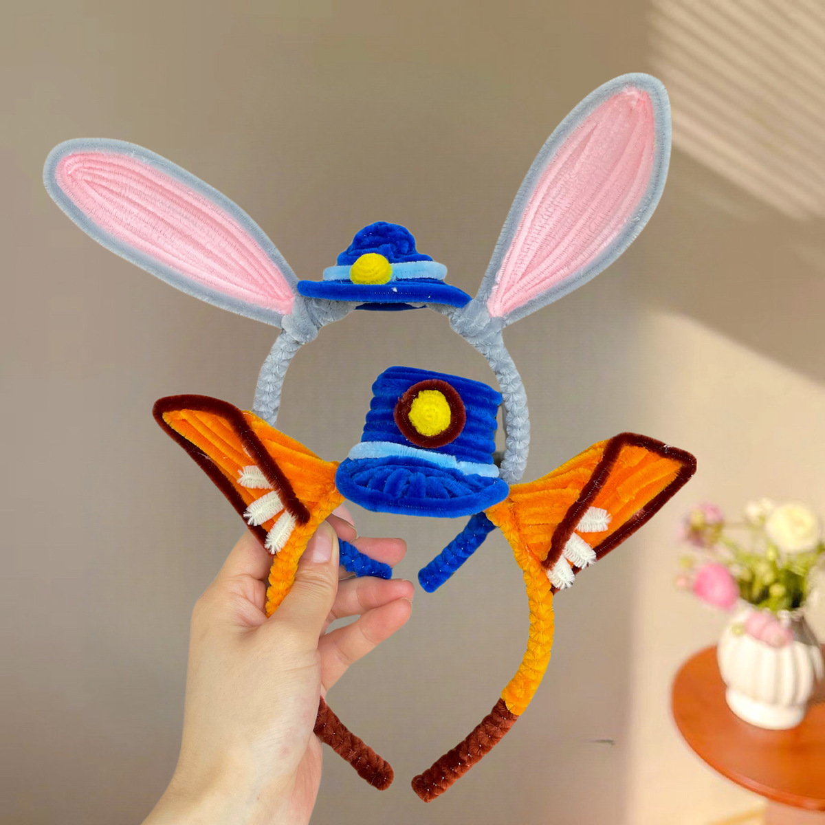 尼克兔子警官疯狂动物城发箍发卡女新款兔耳朵头箍游园头饰扭扭