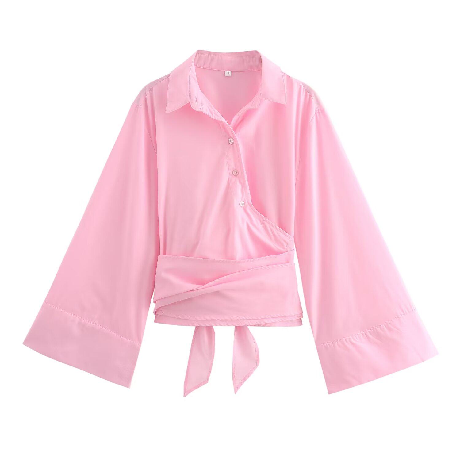 Dioulanca Fashion Wind Export Women's Clothing New arrival Easiest for match silm Slim Looking Double-Breasted Poplin shirt 8514458