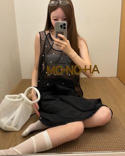 monoha 夏新品 韩国正品代购 女内搭纯白简约吊带背心