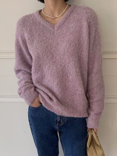 无袖V领针织衫羊羔毛女