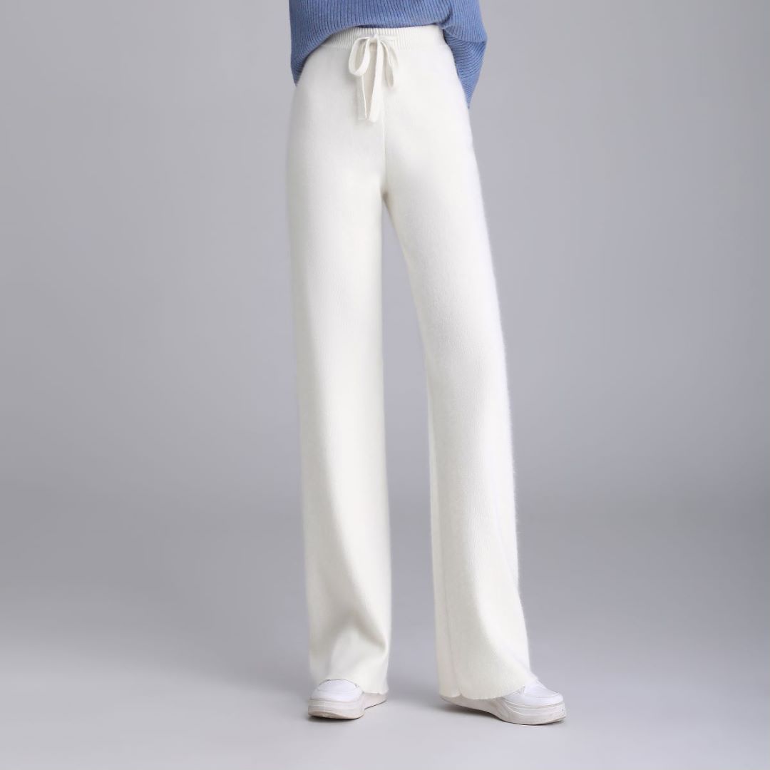 高腰百搭阔腿裤羊绒针织阔腿裤