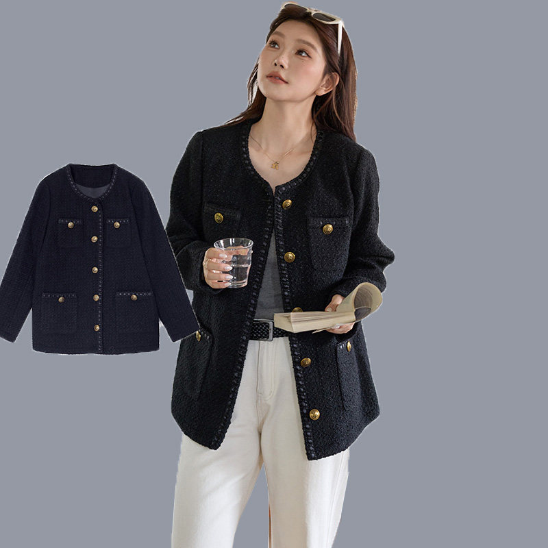 大码女装经典小香风羊毛外套胖mm休闲时尚气质宽松粗花呢上衣夹克,女装/女士精品,常规大码外套,淘宝优惠券,粉丝福利购,淘宝优惠卷