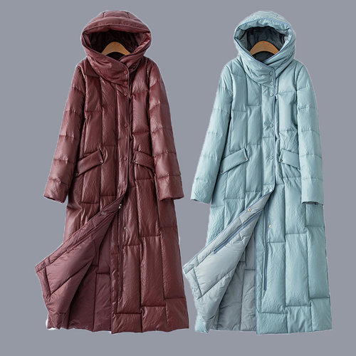 冬新款胖mm真皮羽绒服女大码绵羊皮长款显瘦连帽海宁皮草外套厚潮