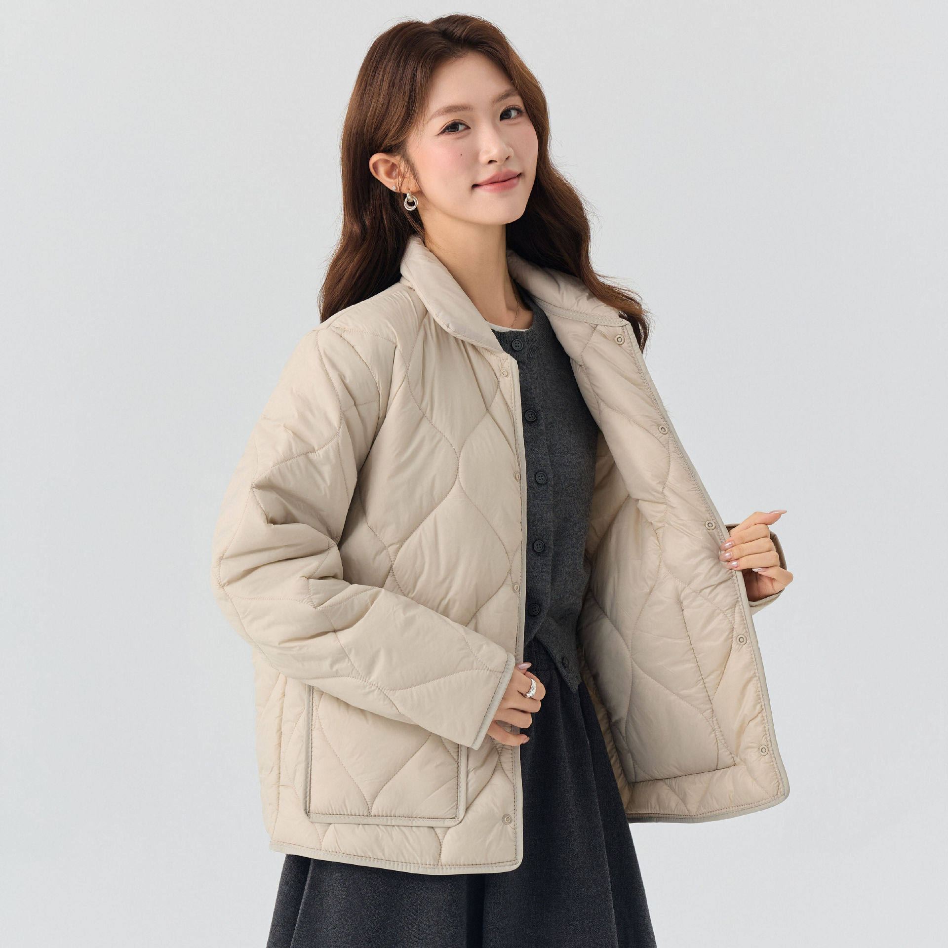 批发女士冬季加绒高领棉衣棉服女学生各年龄通用轻薄棉服2799