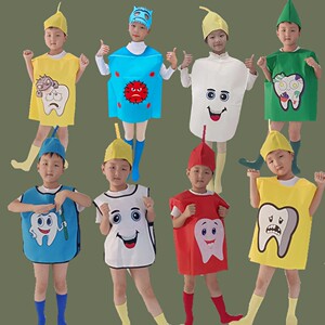 儿童牙细菌大作战演出服装幼儿园牙齿蛀牙牙刷牙虫病毒病菌表演服