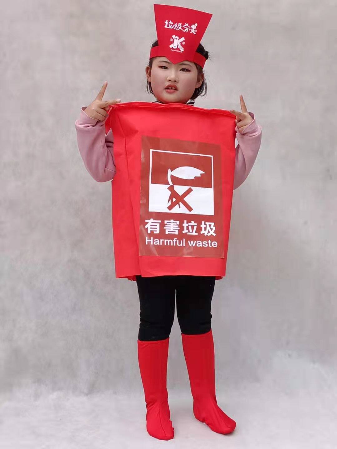 儿童垃圾分类道具服装幼儿园环保走秀服垃圾桶手工演出表演衣服