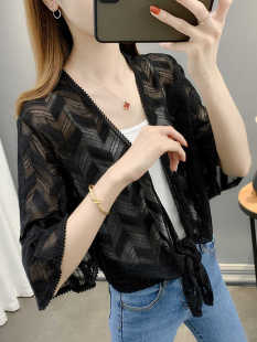 防晒衣薄款 短款 开衫 配吊带裙子外搭罩衫 上衣 外套女小披肩夏季 新款