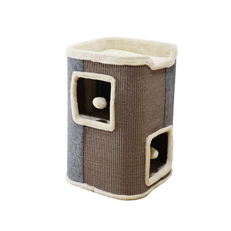 源头工厂猫爬架玩具猫窝猫抓柱猫别墅板猫树双层猫跳台猫架