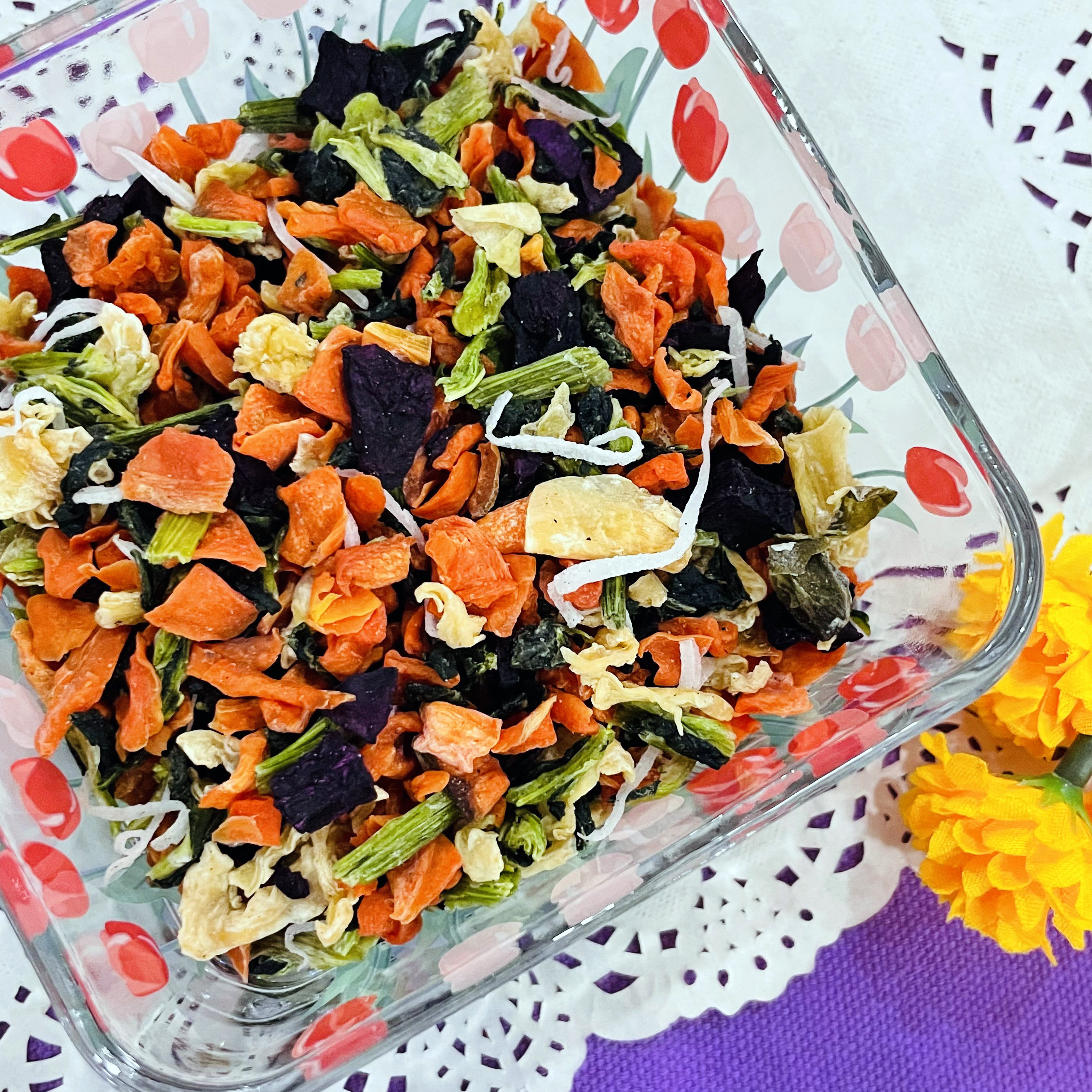 天然有机脱水蔬菜沙拉200g干兔兔零食仓鼠豚鼠维生素营养什锦拌粮