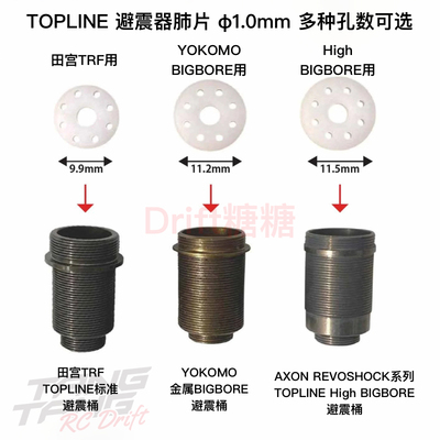 TOPLINE TRF/YOKOMO BIG BORE/AXON REVOSHOCK避震器肺片活塞 2片