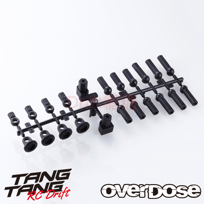 OD1171b OVERDOSE 4.3/4.8mm避震器球头帽/球头帽安装工具 黑色