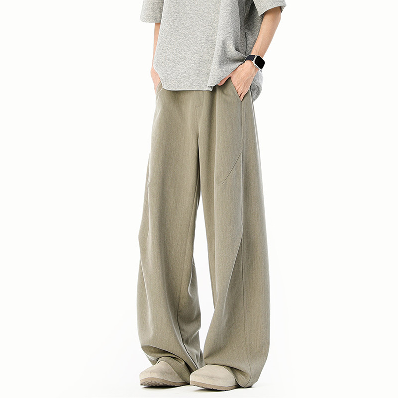 秋冬季2025新款美式西裤男潮牌宽松直筒阔腿裤学生百搭休闲弯刀裤