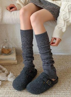 may3socks 羊毛堆堆袜套女秋冬小腿袜冬季保暖加厚日系复古棉袜子