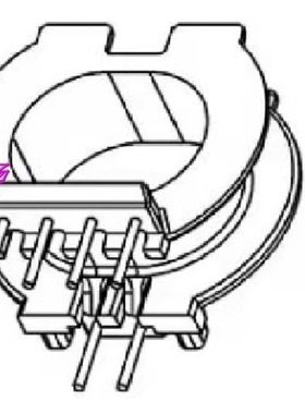 PD快充ATQ23.7磁芯+骨架卧式4+2针槽宽6.6mmATQ23磁芯PC95材质