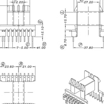 EE42高频变压器卧式白色磁芯