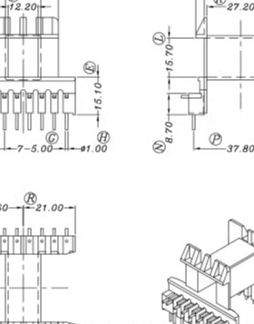 EE42高频变压器磁芯+骨架EE42电源变压器磁芯骨架