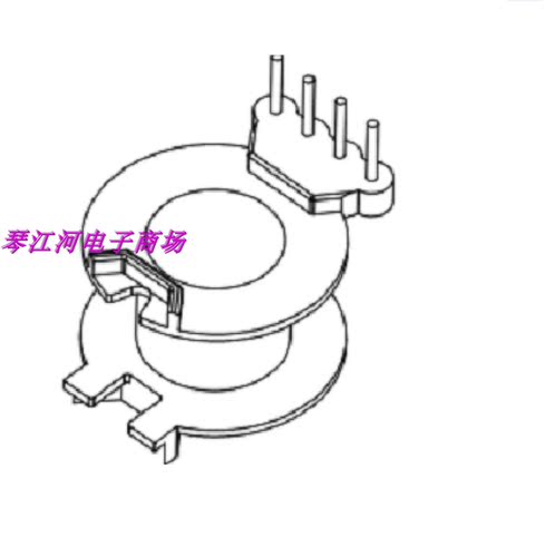 RM10磁芯骨架 变压器磁芯骨架立式4+0针    磁芯骨架BOBBIN