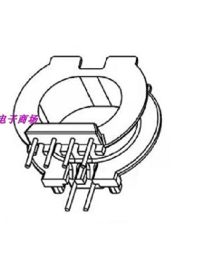 ATQ23高频磁芯骨架卧式4+2针电源磁芯骨架槽宽5.0