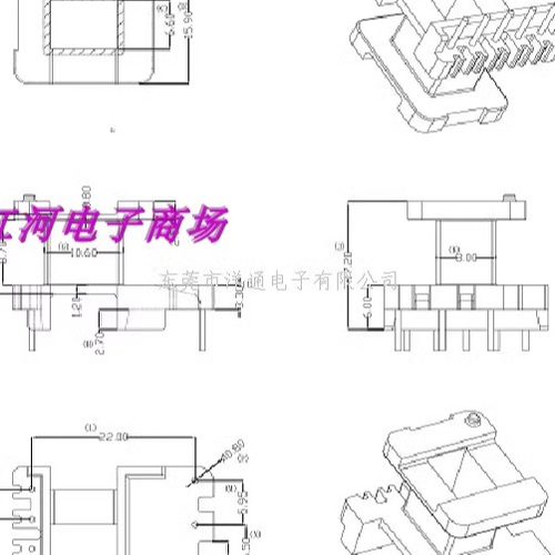 EE22变压器磁芯骨架加宽立式5+3