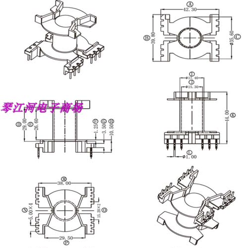 pq4040立式电源变压器磁芯