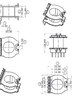 ATQ27磁芯骨架ATQ2718骨架磁芯立式5+0针快充电源磁芯槽宽10