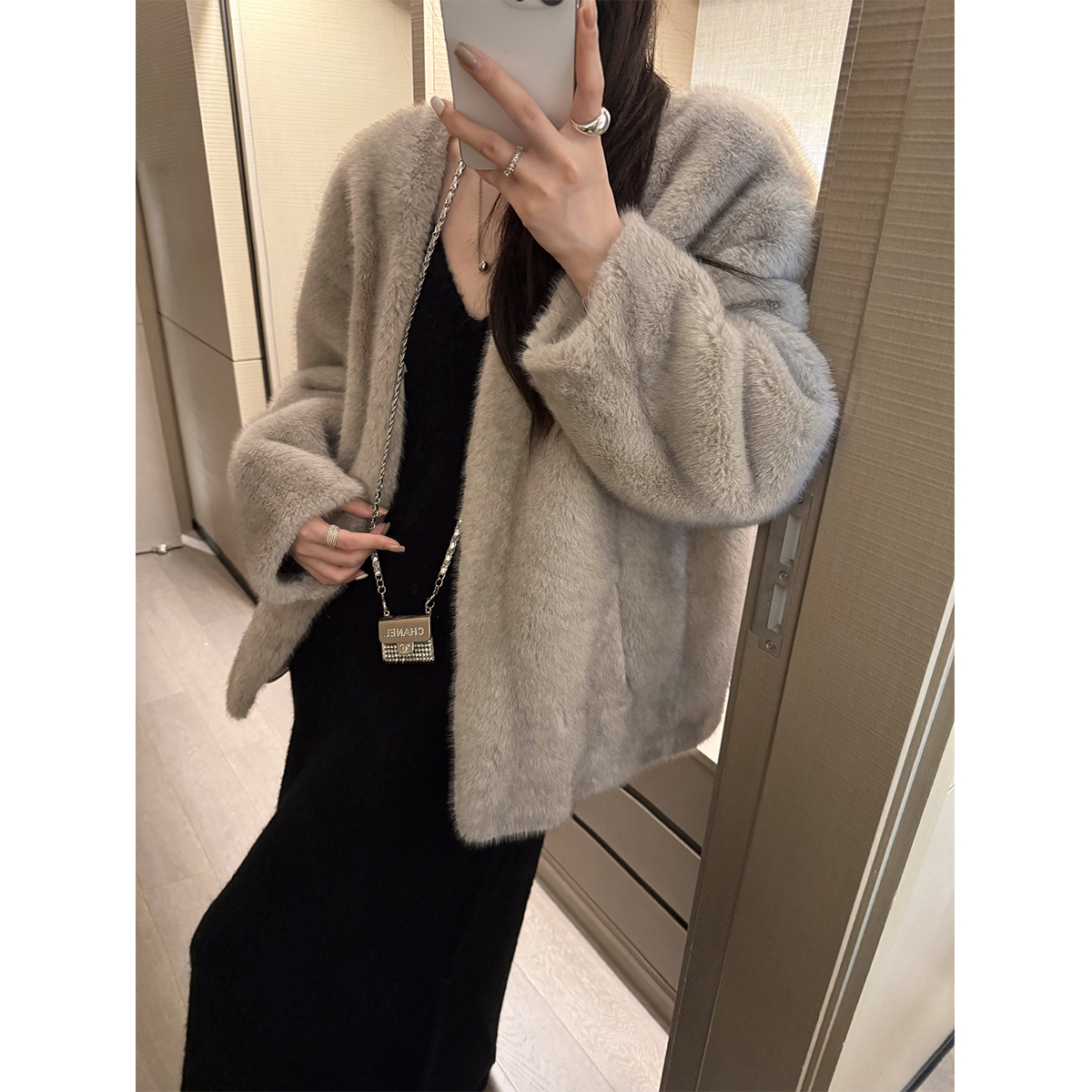 PAPERLLL辛间环保毛毛毛外套女冬季高级感时尚皮草宽松气质上衣