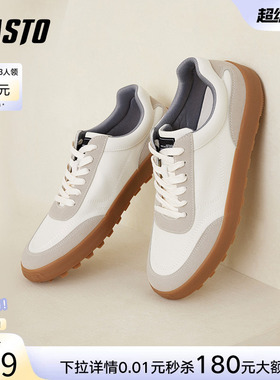 百思图春秋商场同款时尚复古德训鞋板鞋情侣休闲鞋Y1101AM3