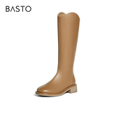 时装 靴粗跟女长靴MD101DG3 百思图冬季 商场同款 新品 试用