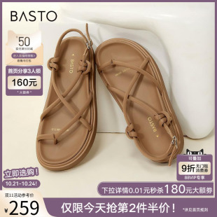 复古罗马凉厚底女凉鞋 商场同款 MB506BL3 新款 百思图夏季