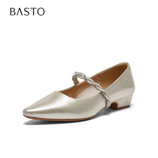 好物体验专享 女单鞋 百思图2026春季 复古法式 W0128AQ6 商场新款